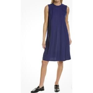 EILEEN FISHER Wide Rib Stretch Mock Neck Dress S Old Money Luxury Career chic